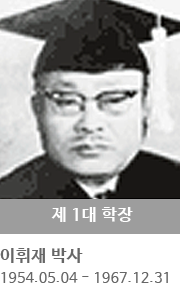 제 1대 학장 이휘재 박사 (1954.05.04 ~ 1967.12.31)